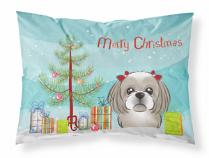 Carolines Treasures Christmas Tree and Dog Fabric Standard Pillowcase, Moisture Wicking, White Design Freshness