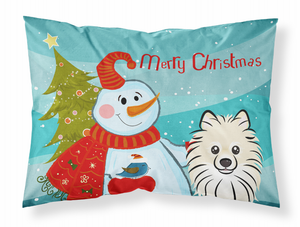 Snowman with Dog Fabric Standard Pillowcase - 638508135940
