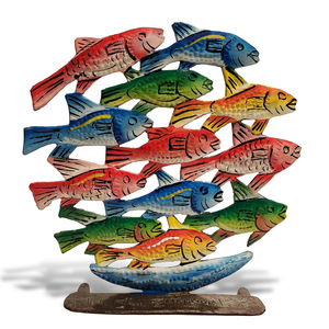 Freestanding Painted School of Fish - 695924869408