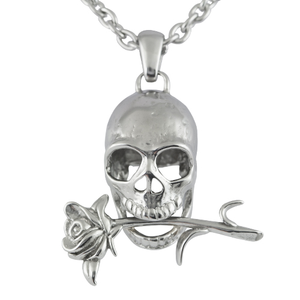 Memento Mori - Skull with Rose Necklace - 734130257552