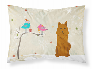 Carolines Treasures, Inc Christmas Presents between Friends Dog Fabric Standard Pillowcase, White, Moisture Wicking Holiday Glow
