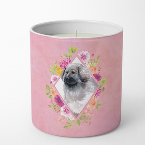 Dog 10 oz Flowers Decorative Soy Candle - 194030335871