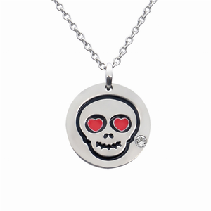 Love Skull Emoji Necklace With Swarovski Crystal - 734130260866