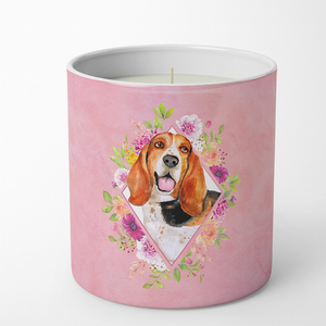 Dog 10 oz Flowers Decorative Soy Candle - 194030335413