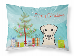 Carolines Treasures Christmas Dog Fabric Pillowcase, White, Standard Size, Cooling Moisture-Wicking Material