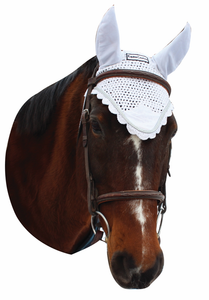 Equine Couture Fly Bonnet with Silver Rope - 849913044349