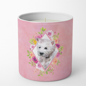 Dog 10 oz Flowers Decorative Soy Candle - 194030336182