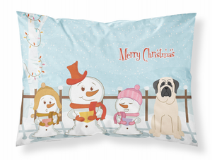 Carolines Treasures Merry Christmas Carolers Dog Fabric Standard Pillowcase, Moisture Wicking, Cozy Nights