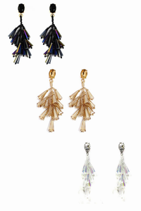 Acrylic Bead Round Drop Dangle Post Earrings ( Variety colors available ) By DOBBI - 880111717949