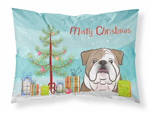 Carolines Treasures Christmas Tree and Dog Fabric Standard Pillowcase, White, Moisture Wicking Soft