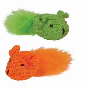 KB Knit Mouse with Feather 2Pk - 816619015270