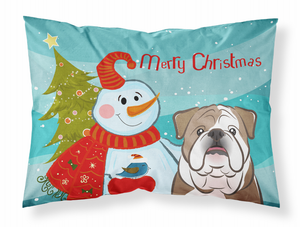 Carolines Treasures Snowman and Dog Print Standard Pillowcase, White Fabric Desin, Moisture-Wicking Design