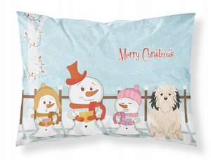 Carolines Treasures, Inc Merry Christmas Carolers Dog Fabric Standard Pillowcase, White with Artwork, Festive Friends