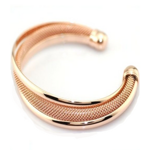 Capri Moon 18 KT Rose Gold Plated Italian Design Mesh Bracelet - 740016243144