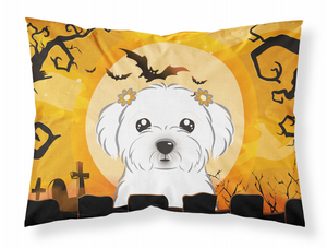 Carolines Treasures, Inc Halloween With Dog Fabric Standard Pillowcase, White, Moisture Wicking, Easy Care