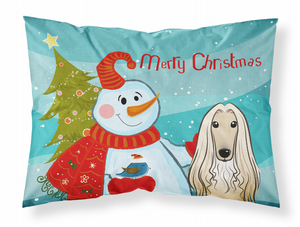 Snowman with Dog Fabric Standard Pillowcase - 638508136312