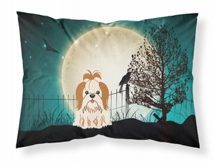 Carolines Treasures, Inc Halloween Scary With Dog Fabric Standard Pillowcase, Moisture Wicking Material, Standard Size, Spine-Chilling