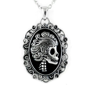 The Ghoulish Damsel Cameo Necklace - 734130260378