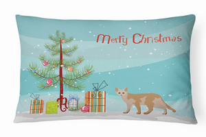 Cat Art/Merry Christmas Canvas Fabric Decorative Pillow - 194030397275