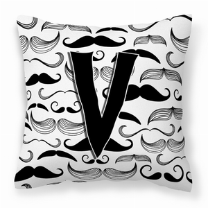 Monogram Letter Moustache Fabric Decorative Pillow - 615872977741