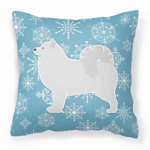 Winter Snowflake Dog Profile Art Fabric Decorative Pillow - 638508510426