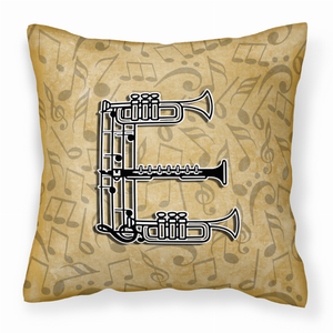 Monogram Letter Musical Instrument Alphabet Fabric Decorative Pillow - 615872976270