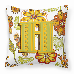 Monogram Letter Floral Fabric Decorative Pillow - 615872976058