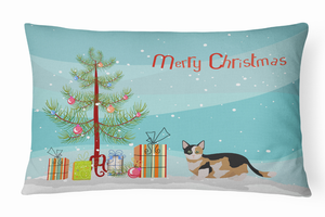 Cat Art/Merry Christmas Canvas Fabric Decorative Pillow - 194030397800