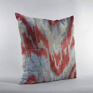 Plutus Velvet Glamour Red, Gray Handmade Luxury Pillow - 710594789679