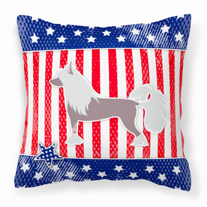 USA Patriotic With Dog Fabric Decorative Pillow - 638508514264