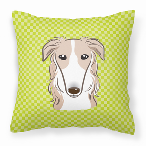 Dog Face Checkerboard Design Fabric Decorative Pillow - 615872897551