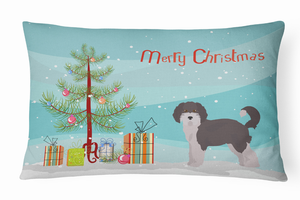 Christmas Tree Dog Art Canvas Fabric Decorative Pillow Style 2 - 194030036181