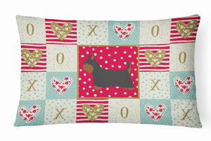 Dog Love Artwork Canvas Fabric Decorative Pillow - 194030279359