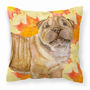 Dog With Fall Design Fabric Decorative Pillow - 652259224562