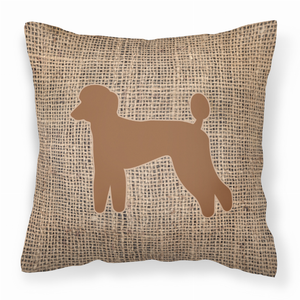 Dog Silhouette Burlap Fabric Decorative Pillow - 615872541072
