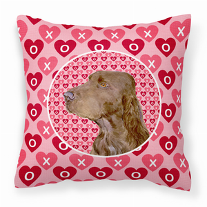 Hearts Love and Valentine's Day Dog Portrait Fabric Decorative Pillow - 638508359995