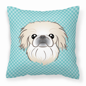 Checkerboard Print With Dog Fabric Decorative Pillow - 615872898107