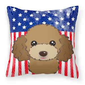 American Flag and Dog Fabric Decorative Pillow - 638508245526