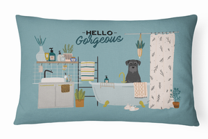 Dog in Bathtub Artwork Canvas Fabric Decorative Pillow - 194030361399