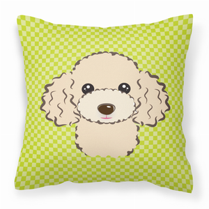 Dog Face Checkerboard Design Fabric Decorative Pillow - 615872897858