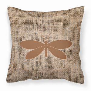 Insects Burlap Fabric Decorative Pillow - 615872541645