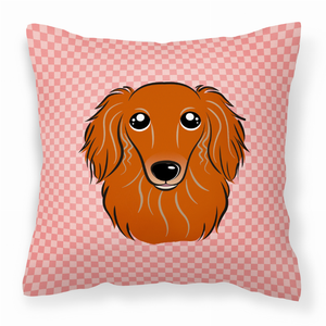 Checkerboard Print With Dog Fabric Decorative Pillow - 615872898657