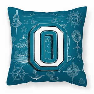 Monogram Letter Sea Doodles Alphabet Fabric Decorative Pillow - 615872978977