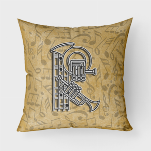 Letter Musical Instrument Alphabet Fabric Decorative Pillow - 615872980291