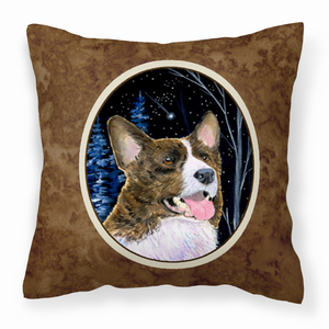 Starry Night Design with Dog Picture Fabric Decorative Pillow - 615872504299