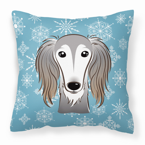 Winter Snowflake Dog Face Design Fabric Decorative Pillow - 638508110732