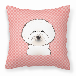 Dog Face Checkerboard Design Fabric Decorative Pillow - 615872896820