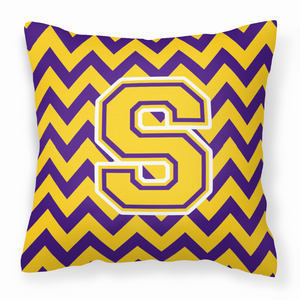 Monogram Letter Chevron Fabric Decorative Pillow - 638508316370