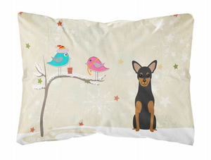 Christmas Presents between Friends Dog Art Canvas Fabric Decorative Pillow - 638508469007