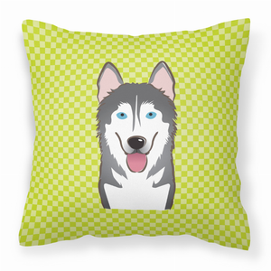 Dog Face Checkerboard Design Fabric Decorative Pillow - 615872897452